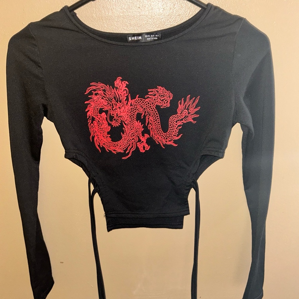 Long sleeve v- crop top